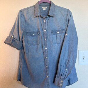 J. Crew Denim Chambray Button Down Shirt - S